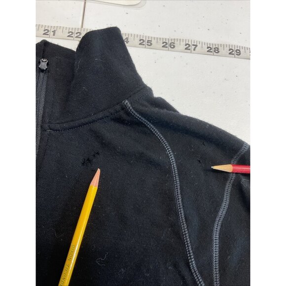 Smartwool‎ Pullover Mens Medium Black Wool 1/4 Zip Base Layer Hiking - Picture 3 of 10